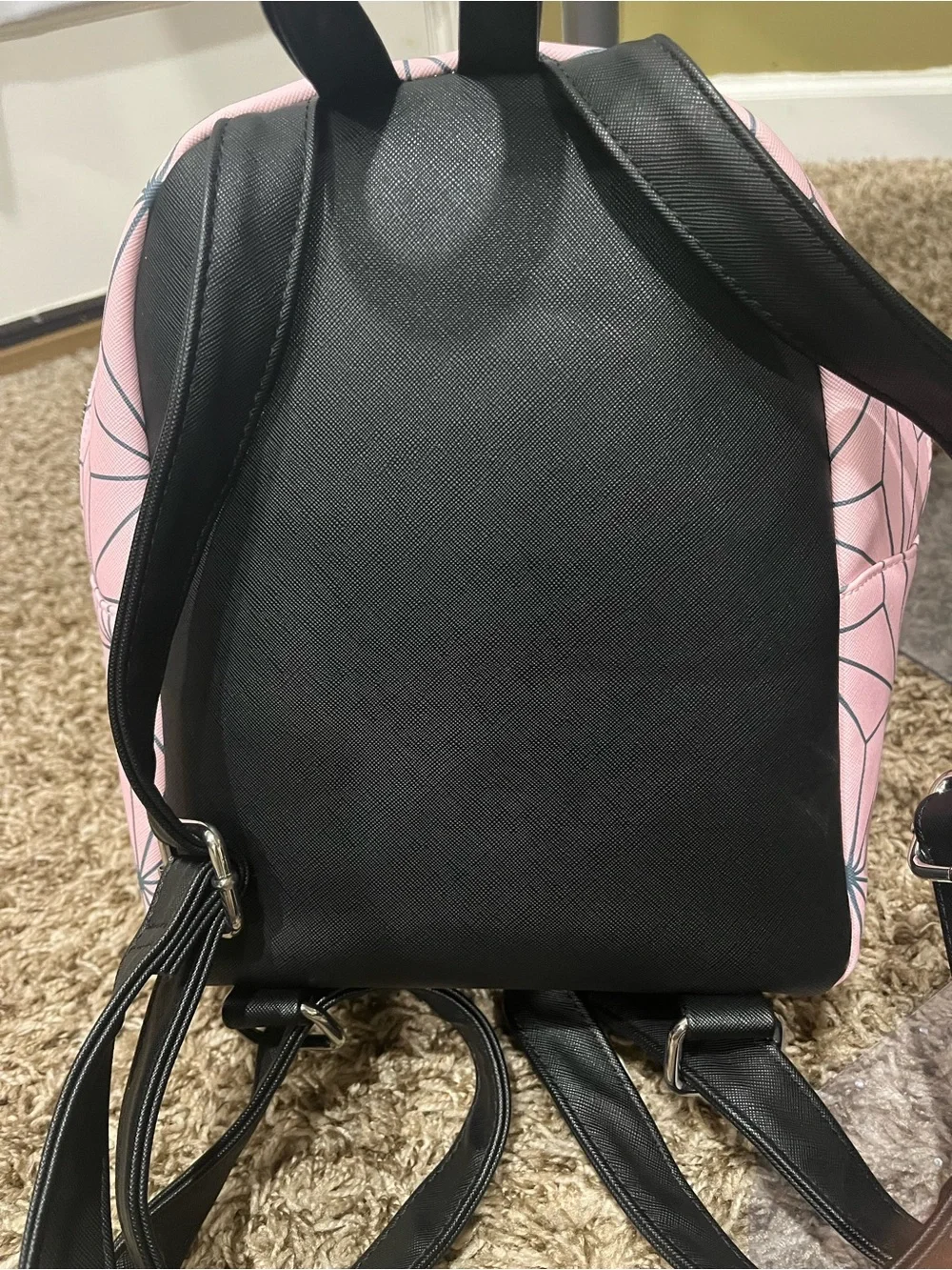 Demon Slayer Pink & White Checker Kids Mini Backpack